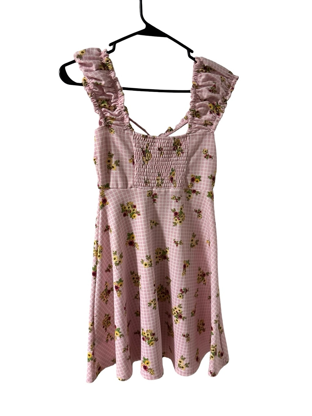 Ultra Flirt Y2K Pink Floral Ruffle-Strap Coquette Sundress Size XS - Picture 3 of 6